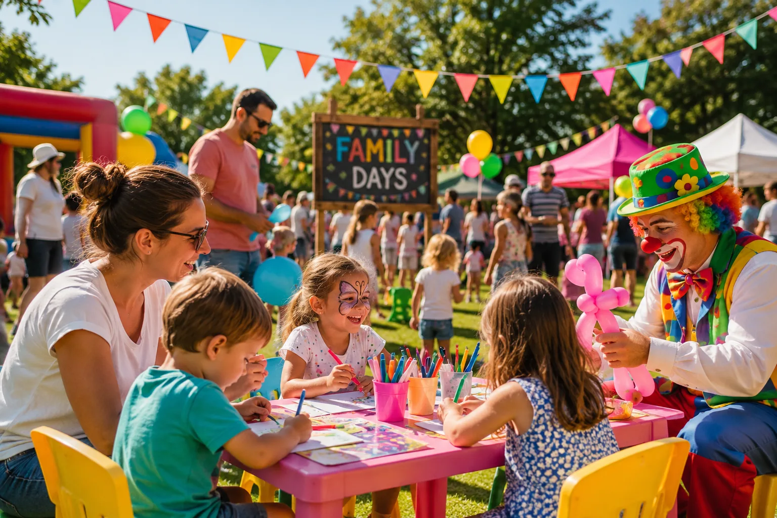 Family Day con pintacaras, dibujo y globoflexia