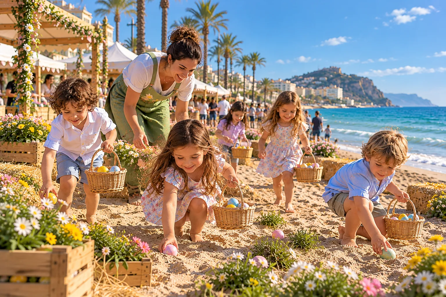 La Orilla Mágica de Pascua: búsqueda de huevos en la playa con una monitora
