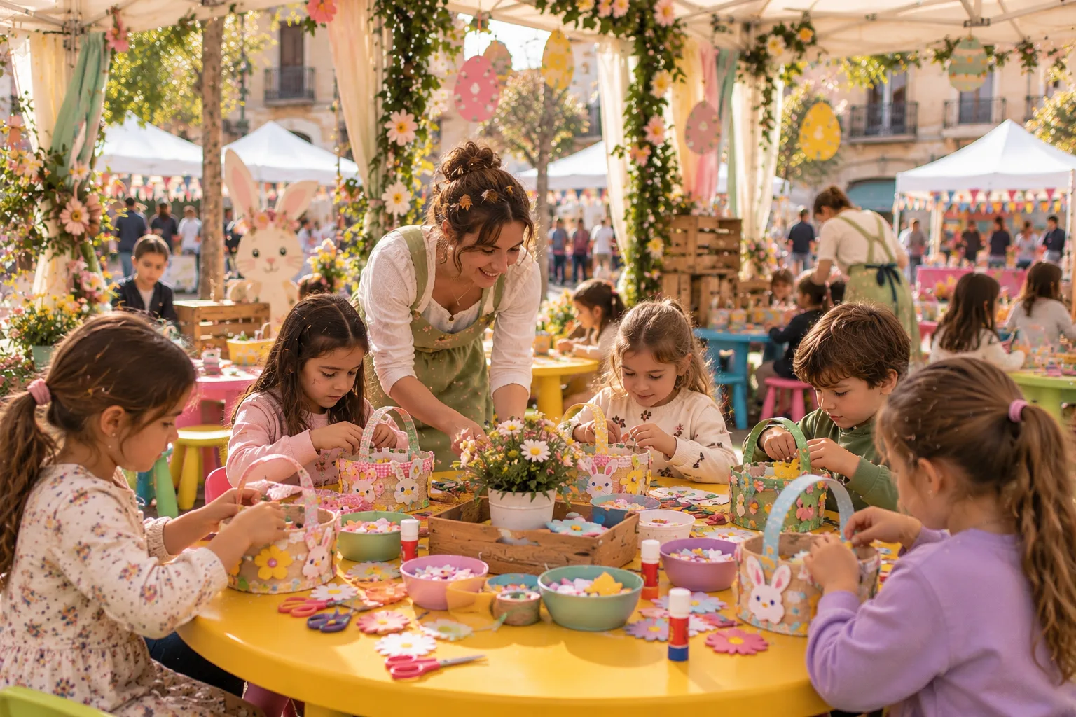 La Orilla Mágica de Pascua: taller creativo de cestas de Pascua con niños